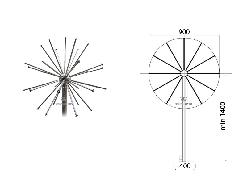 Фонтанная насадка FC "Водяная сфера" 900 мм.