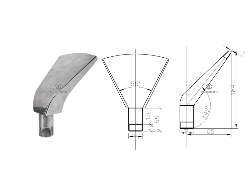 Фонтанная насадка FC  "Водный поток"