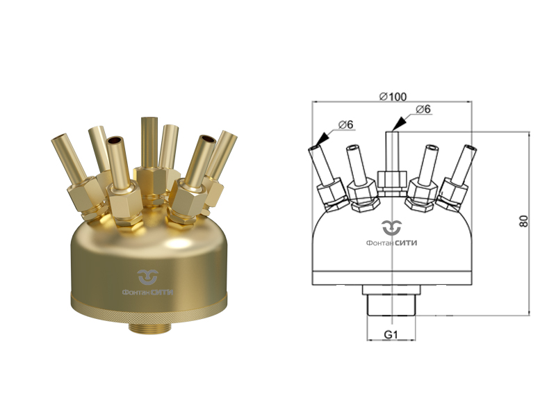 Фонтанная насадка FC "Вулкан" 100-7-6