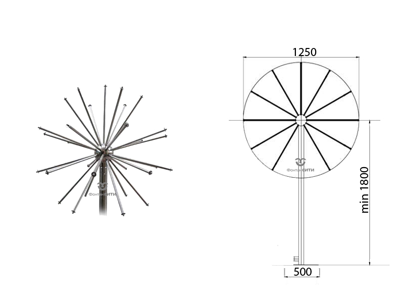 Фонтанная насадка FC "Водяная сфера" 1250 мм.